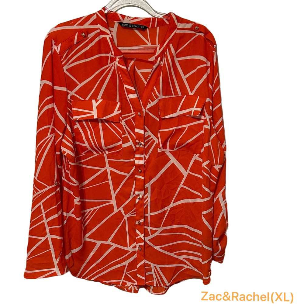 🐾Zac & Rachel Geometric Button Down Shirt size XL GUC…